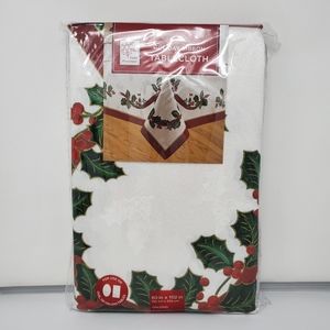 Winter Wonderland Holiday Ribbon Tablecloth